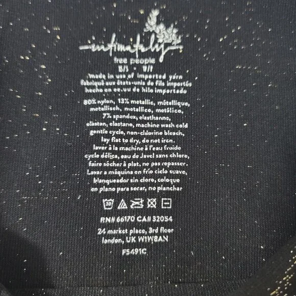 Free People Madewell Crop Tops Lot of 2 Sz XS/XXS in Metallic Black & Off White - Picture 12 of 16